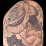 Tattoos - Black and Grey Flowers Tattoo - 119320