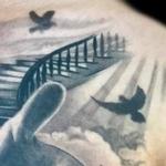 Tattoos - Black and Grey Heaven and Hell tattoo detail - 138951