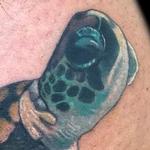 Tattoos - Realistic Color Sea Turtle Tattoo - 119319