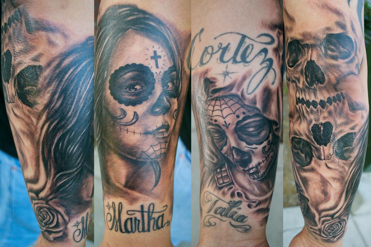 Day of the Dead Sleeve by Ryan El Dugi Lewis: TattooNOW