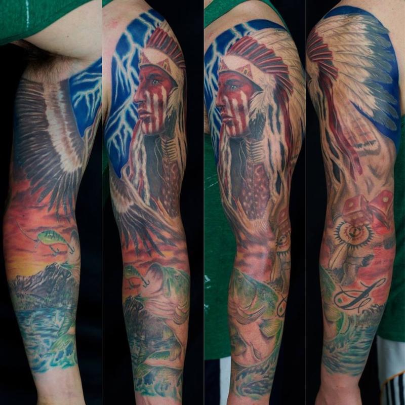 Native American Sleeve Tattoos
