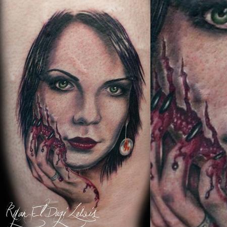 Ryan El Dugi Lewis - Horror portrait scratch face 