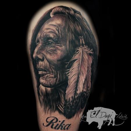 Kingleo Tattooz - The Native American old man tattoo represents wisdom,  ancestral connection, spiritual guidance, and the journey of life. Book  your appointment:- 9584228615 #nativeamerican #nativeamericantattoo #tattoo  #tattooink #tattooworld ...