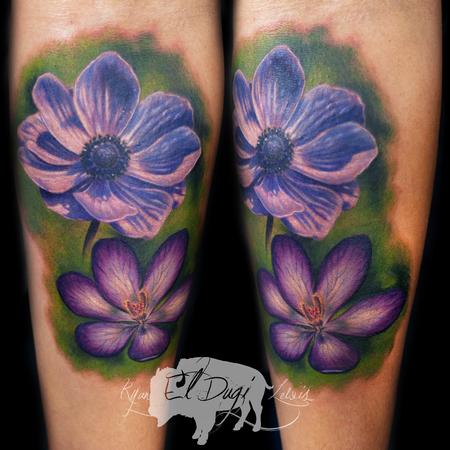 Tattoos - Color Flowers  - 103848