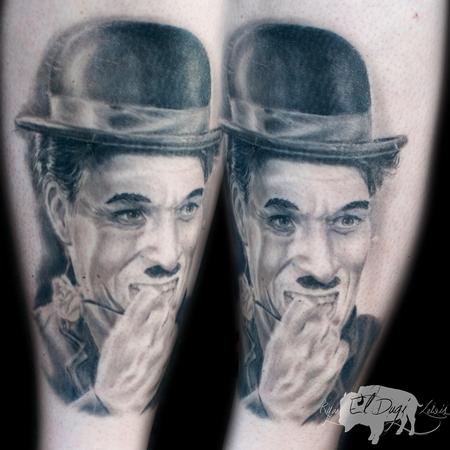 Ryan El Dugi Lewis - Charlie Chaplin portrait healed