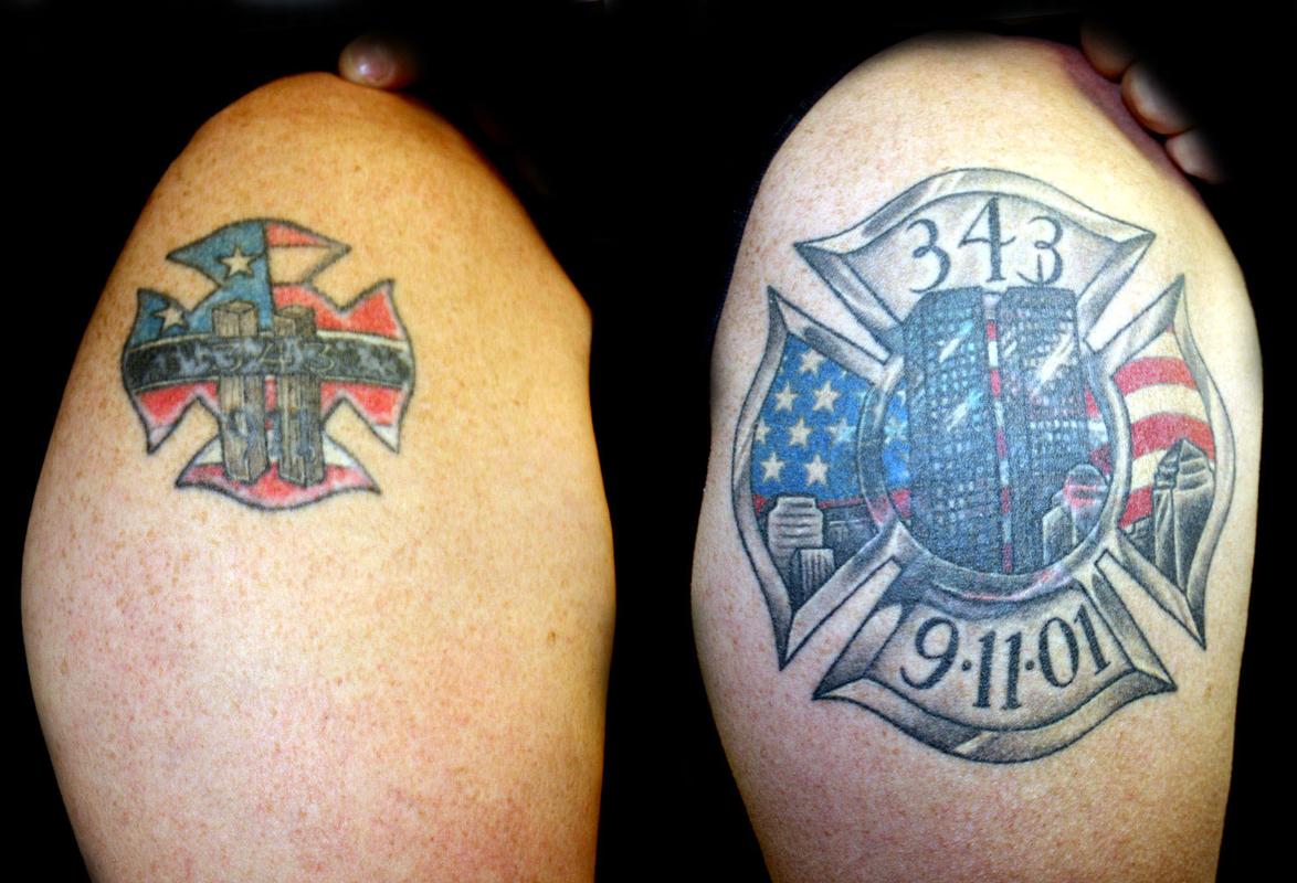 9-11 Memorial Coverup Color Tattoo by Angela Leaf: TattooNOW