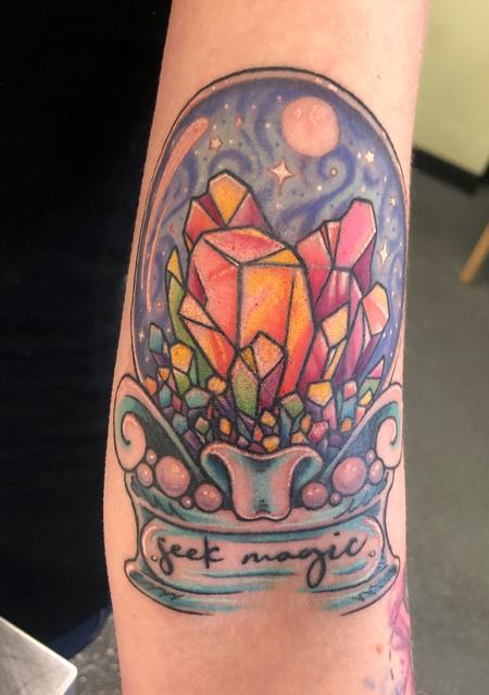 Tattoos - 'Seek Magic' Crystal Waterglobe Tattoo - 141581