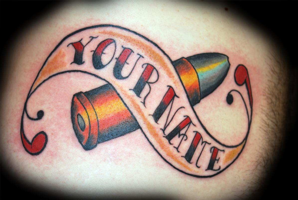 old school bullet with your name tattoo by Sexy Rick: TattooNOW old school bullet with your name tattoo by Sexy Rick: TattooNOW