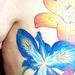 Tattoos - realistic color flower vine side tattoo - 54451