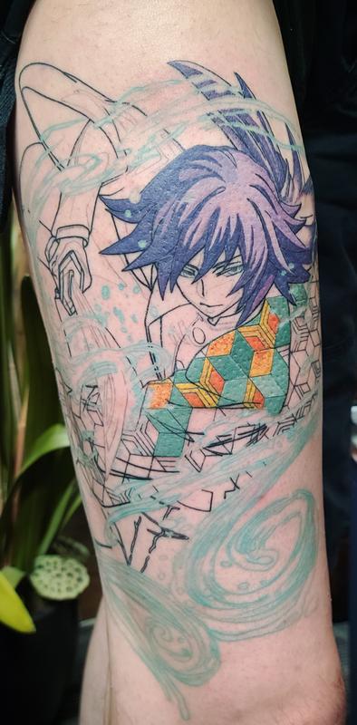 Tattoo uploaded by Dahlia  DemonSlayer anime tattoo Session 1  Tattoodo