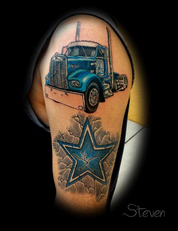 Thought you guys might like my new tattoo keep up the good work drivers   rTruckers