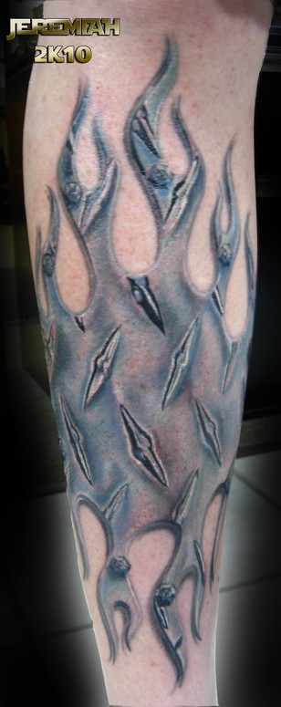 Diamond Plate Flames by Jeremiah McCabe: TattooNOW