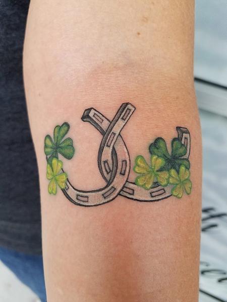 Tattoos - 2 Horseshoes and 4 Leaf Clovers - 129257
