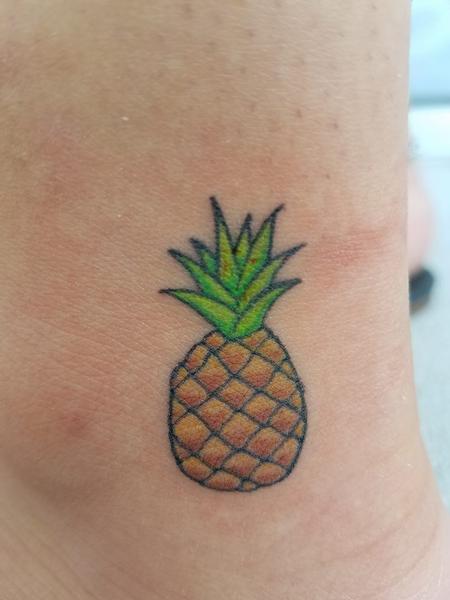 Tattoos - Tiny Pineapple on Ankle - 129356