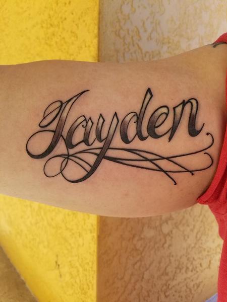 Stef aka Keki - Jayden Script Tattoo