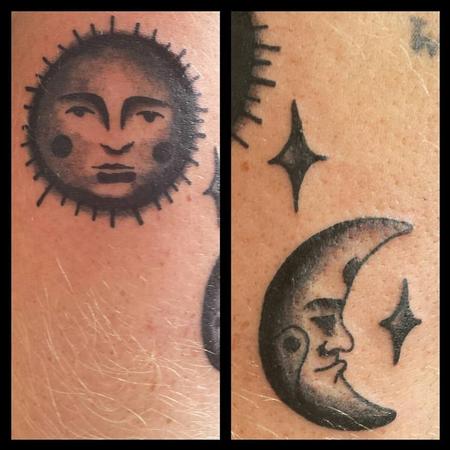 Tattoos - American Traditional Sun & Moon - 126632