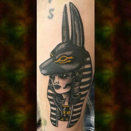 Stef aka Keki - American Traditional Anubis Girl Head