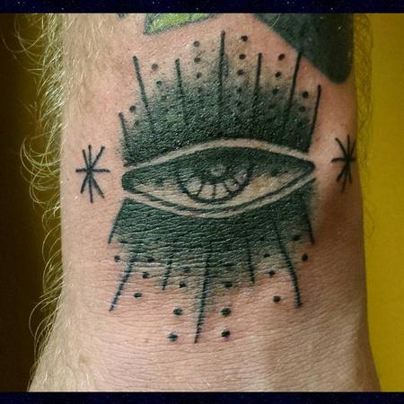 Tattoos - Blackwork American Traditional Eyeball - 127012