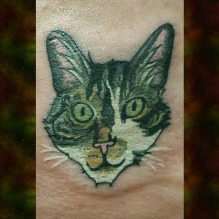 Tattoos - Tabby-Calico Cat Head - 127019