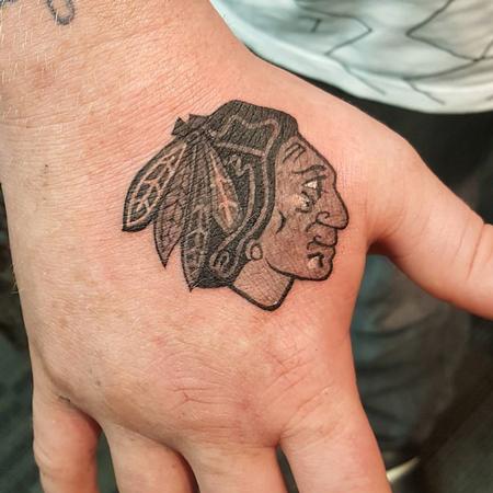 Stefanee Schofield - Chicago Blackhawk Sports Logo Tattoo