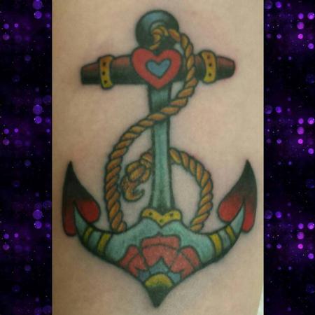 Stefanee Schofield - Colorful Anchor Tattoo