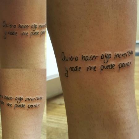 Stef aka Keki - Fine Line Script Tattoo