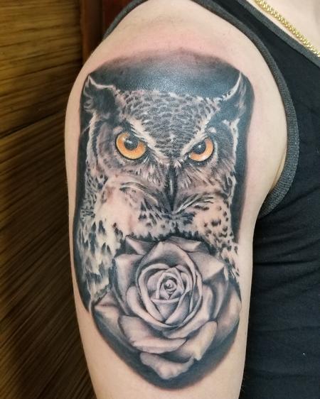 Tattoos - Owls and Roses - 137635