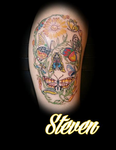 Steve Cornicelli - Flower Skull