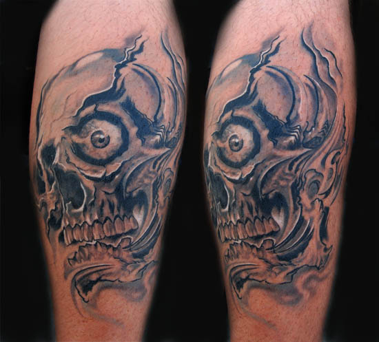 Tattoo uploaded by Orla  Sick dark skull with illuminated blue eye sockets  tattoo dreamtattoo mydreamtatoo  Tattoodo