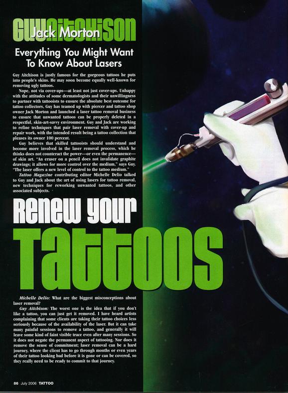  - Laser Article, Tattoo Mag, 2006, Page 1