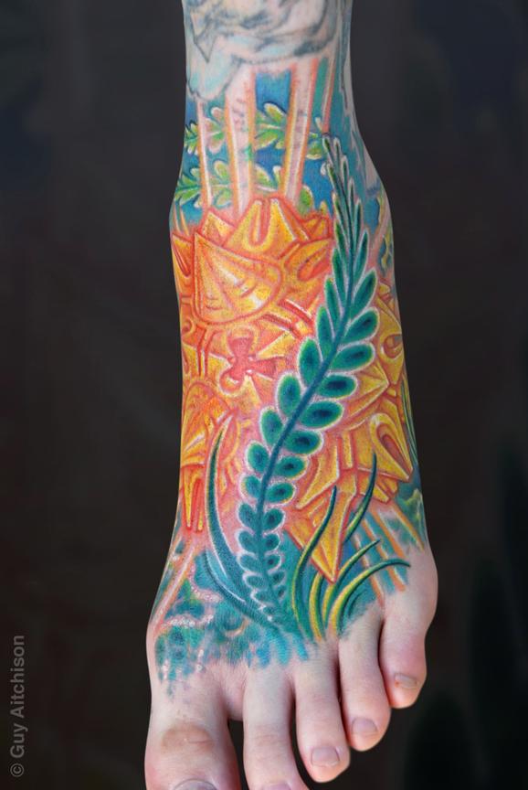 Tattoos - Mike, jungle lightform foot - 72614