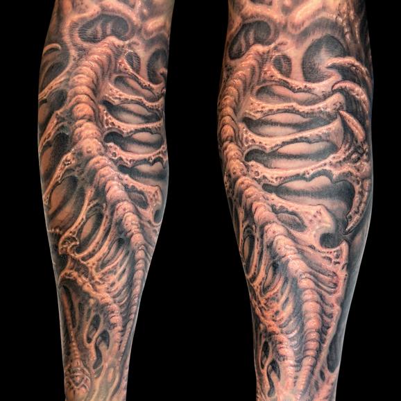 Tattoos - Forearm Black and Grey Bio - 140236