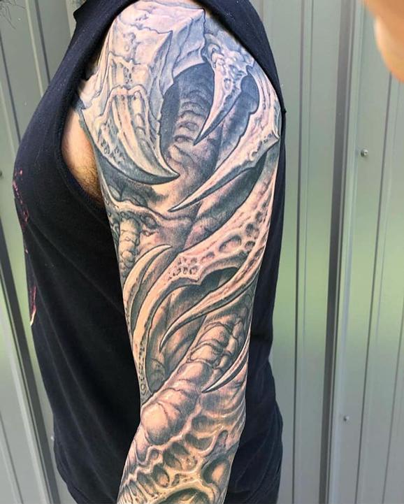 Guy Aitchison - Bio Upper Sleeve Tattoo