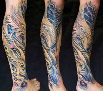Tattoos - Biomech Leg-Sleeve - 28319