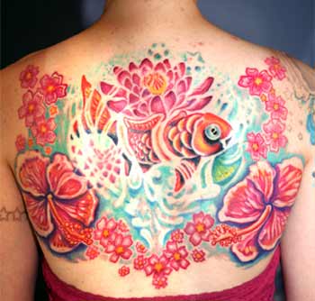 Tattoos - Fish in Flower Collection - 29076