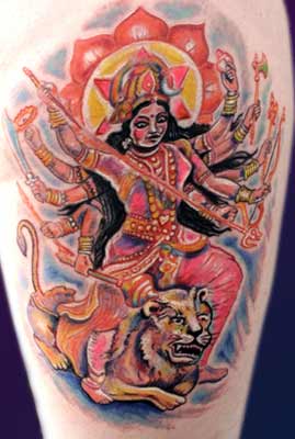 Michele Wortman - Hindu 10 arms over Lion