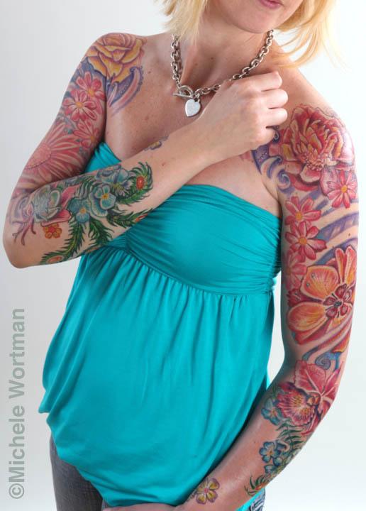 Tattoos - Lisa feathers and flowers bodyset - 71353