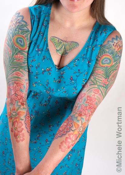 Tattoos - Shauna peacock and flower bodyset - 71359