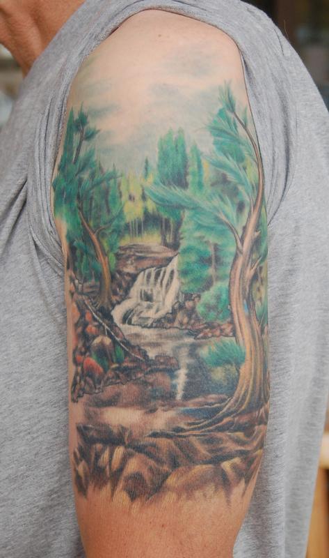 Secret for incredible waterfall tattoo is realistic waterfall tattoo
