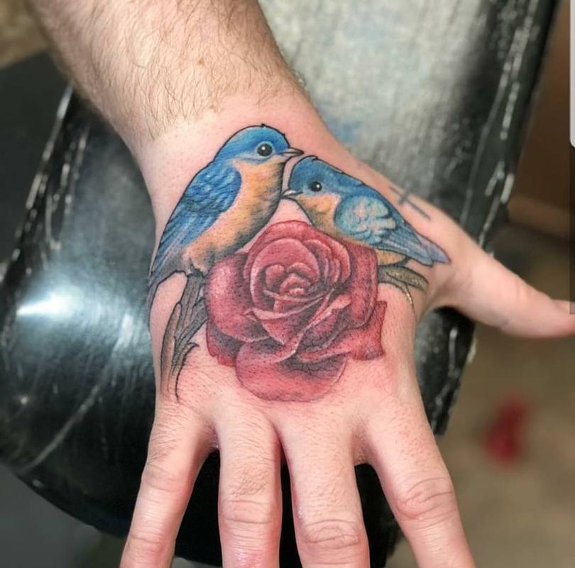Purple Rose Bird and Broken Heart Tattoo  Ink Art Tattoos