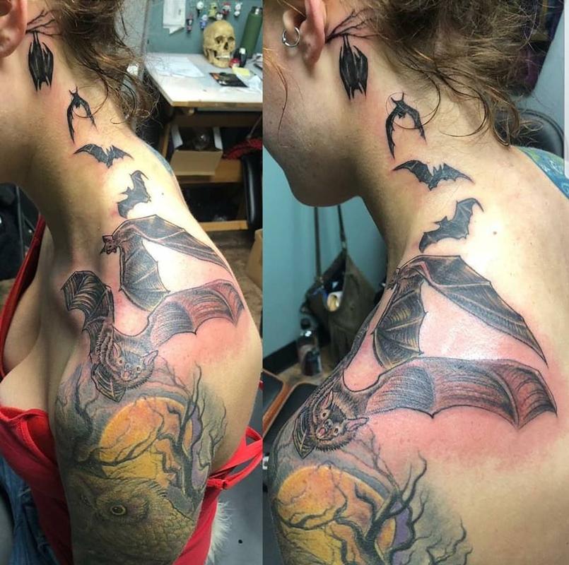 33 Stunning Bat Tattoos On Neck  Tattoo Designs  TattoosBagcom