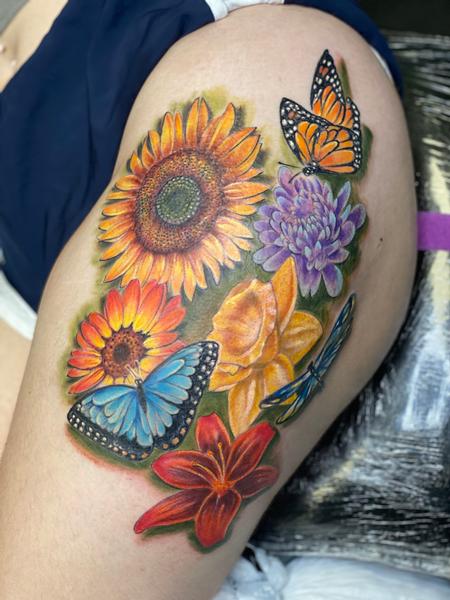 Tattoos - Flowers and butterflys  - 144410