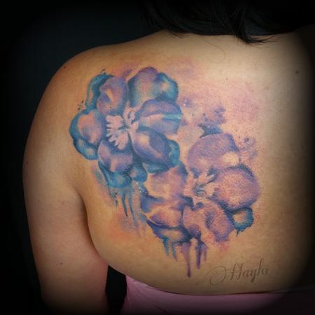 Tattoos - Watercolor Larkspur By Haylo - 141348