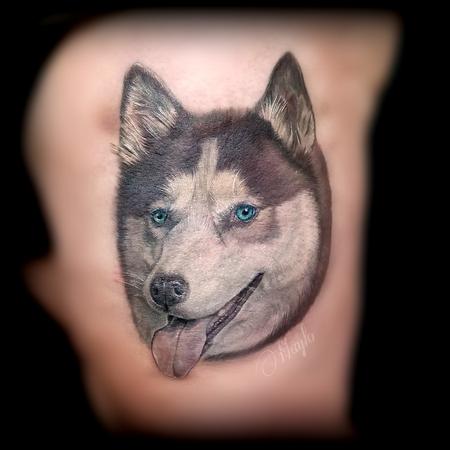 Tattoos - Husky portrait tattoo by Haylo  - 141153