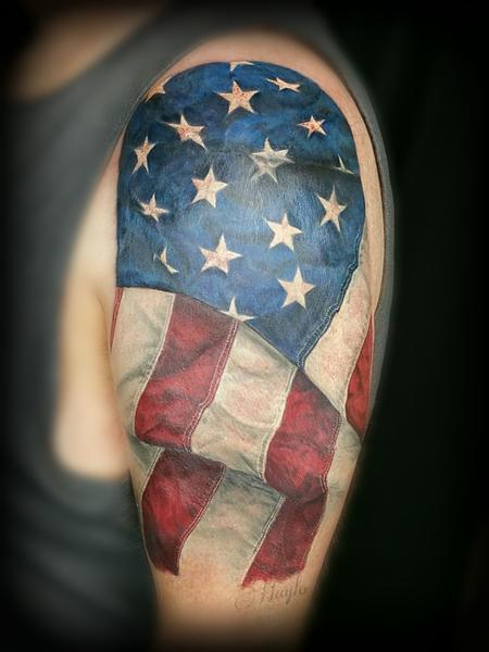 Tattoos - Realistic American Flag Tattoo - 141096