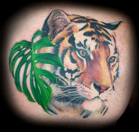 Tattoos - Custom Tiger Back piece in Progression - 125247