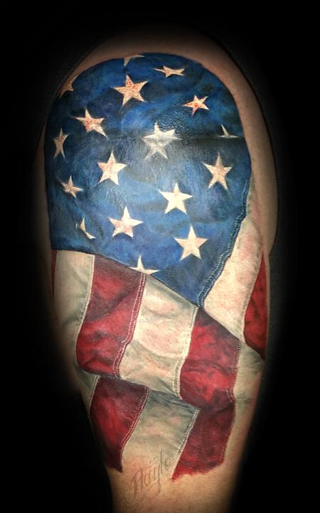 Tattoos - Realistic American Flag - 126545