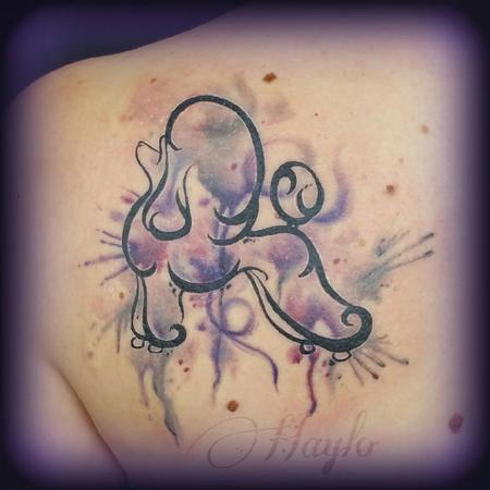Tattoos - Watercolor style poodle - 104393