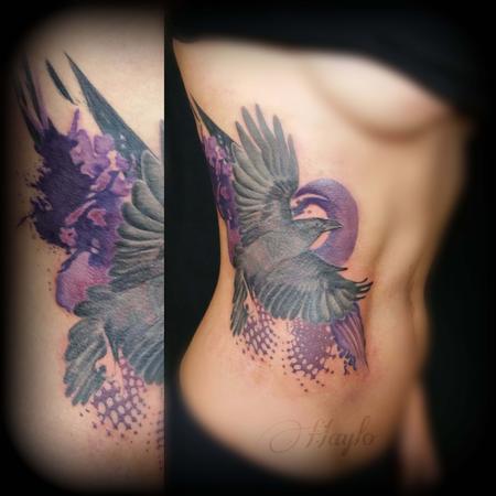 Tattoos - Trash Polka Style Raven - 109223