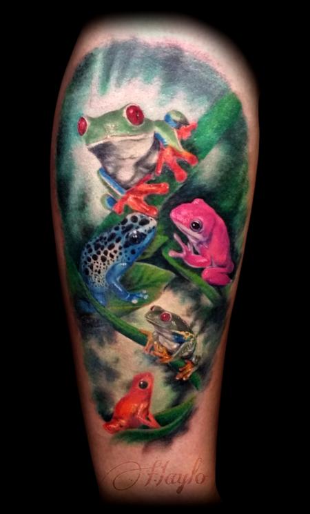 Tattoos - Custom Tree Frog Leg Tattoo - 125250